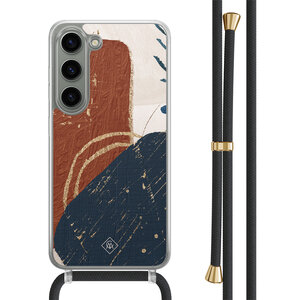 Casimoda Samsung Galaxy S23 hoesje met zwart koord - Abstract terracotta