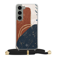 Casimoda Samsung Galaxy S23 hoesje met zwart koord - Abstract terracotta