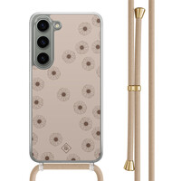 Casimoda Samsung Galaxy S23 hoesje met beige koord - Cute flowers