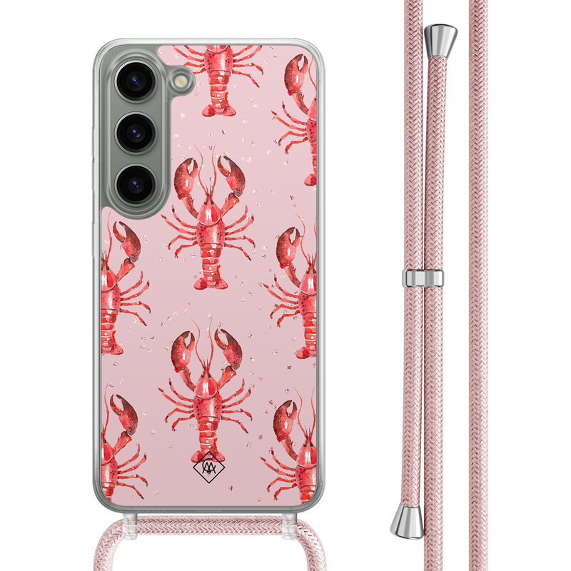 Casimoda Samsung Galaxy S23 hoesje met rosegoud koord - Lobster