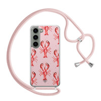 Casimoda Samsung Galaxy S23 hoesje met rosegoud koord - Lobster