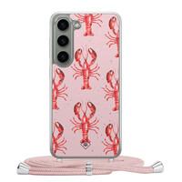 Casimoda Samsung Galaxy S23 hoesje met rosegoud koord - Lobster