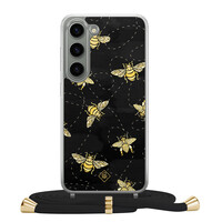 Casimoda Samsung Galaxy S23 hoesje met zwart koord - Bee happy