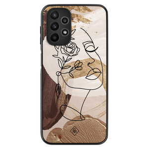 Casimoda Samsung Galaxy A23 hoesje - Abstract gezicht bruin