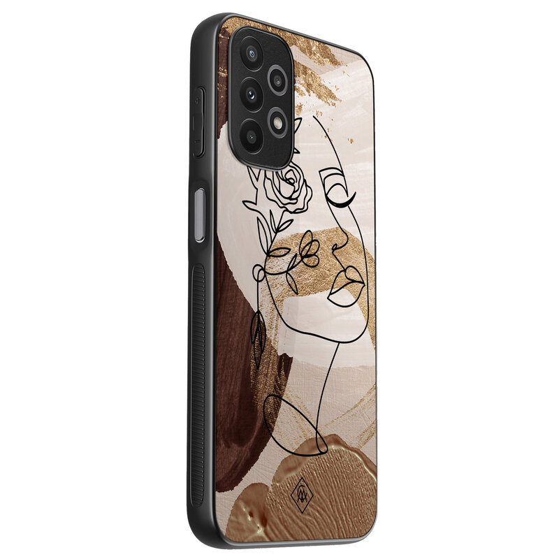 Casimoda Samsung Galaxy A23 hoesje - Abstract gezicht bruin
