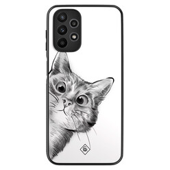 Casimoda Samsung Galaxy A23 hoesje - Peekaboo kat