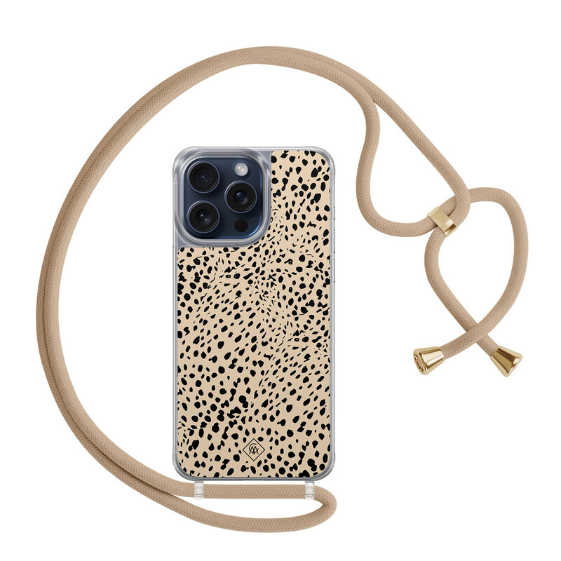 Casimoda iPhone 15 Pro Max hoesje met beige koord - Spot on