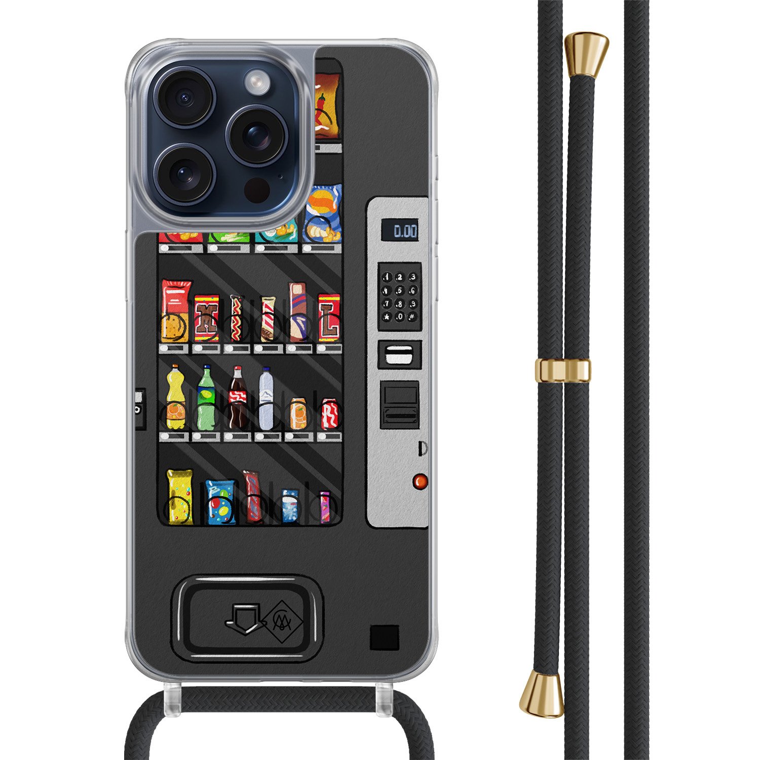iPhone 15 Pro Max hoesje met zwart koord - Snoepautomaat