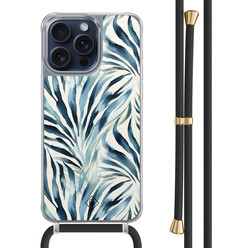 Casimoda iPhone 15 Pro Max hoesje met zwart koord - Japandi waves