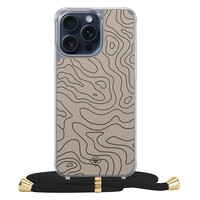 Casimoda iPhone 15 Pro Max hoesje met zwart koord - Abstract lines