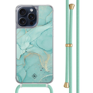Casimoda iPhone 15 Pro Max hoesje met mint koord - Touch of mint