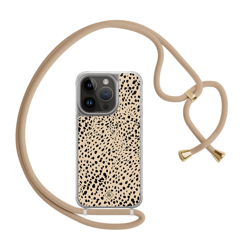 Casimoda iPhone 14 Pro hoesje met beige koord - Spot on