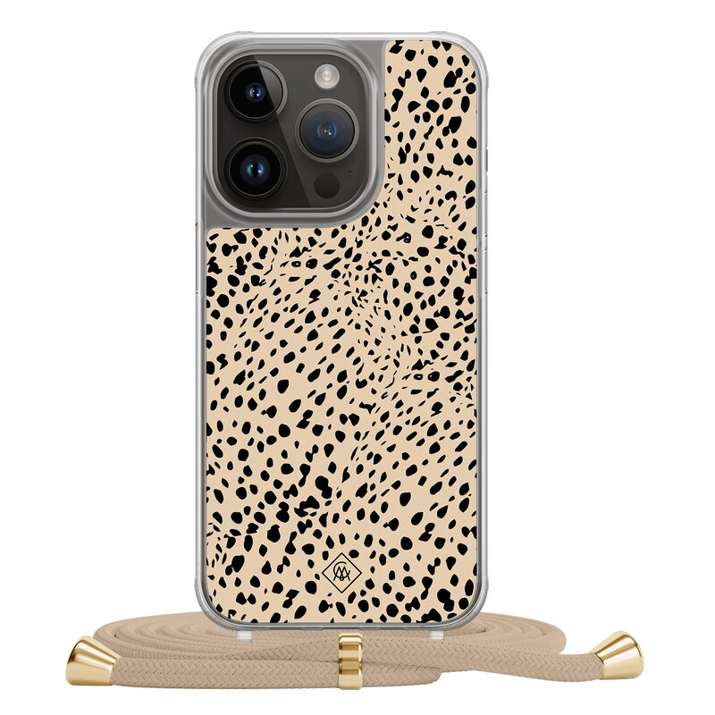 Casimoda iPhone 14 Pro hoesje met beige koord - Spot on