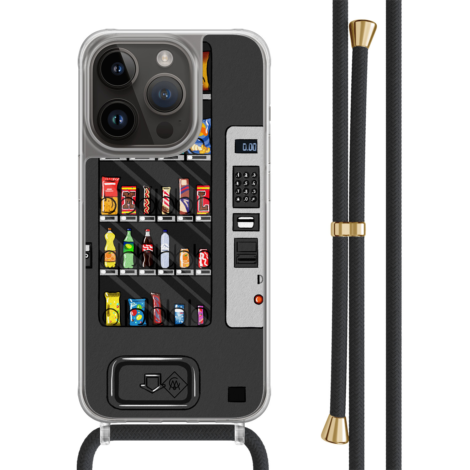iPhone 14 Pro hoesje met zwart koord - Snoepautomaat