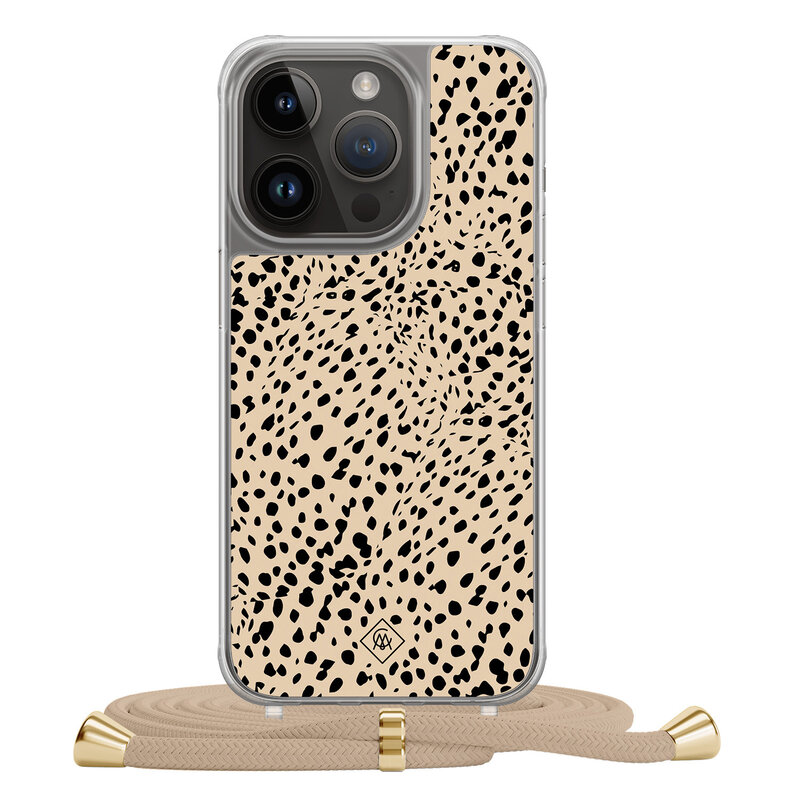 Casimoda iPhone 13 Pro hoesje met beige koord - Spot on