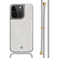 Casimoda iPhone 13 Pro hoesje met grijs koord - Abstract painted waves