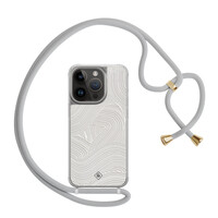 Casimoda iPhone 13 Pro hoesje met grijs koord - Abstract painted waves