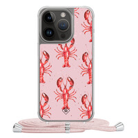 Casimoda iPhone 13 Pro hoesje met rosegoud koord - Lobster