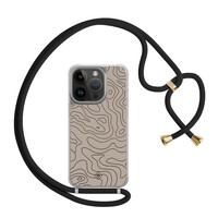 Casimoda iPhone 13 Pro hoesje met zwart koord - Abstract lines