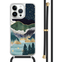 Casimoda iPhone 14 Pro Max hoesje met zwart koord - Star lake