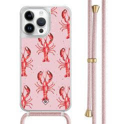 Casimoda iPhone 14 Pro Max hoesje met rosegoud koord - Lobster
