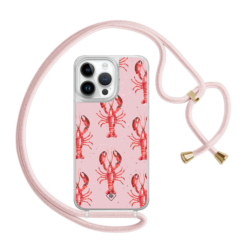 Casimoda iPhone 14 Pro Max hoesje met rosegoud koord - Lobster