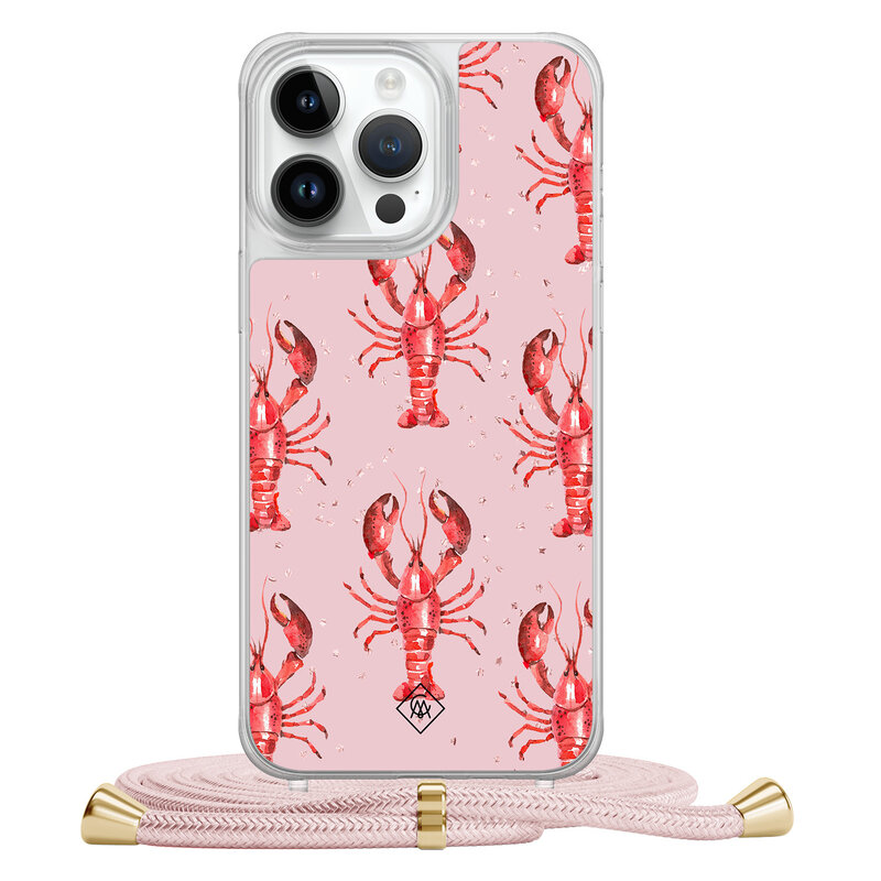 Casimoda iPhone 14 Pro Max hoesje met rosegoud koord - Lobster
