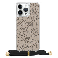 Casimoda iPhone 14 Pro Max hoesje met zwart koord - Abstract lines