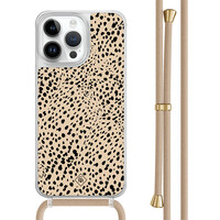 Casimoda iPhone 13 Pro Max hoesje met beige koord - Spot on