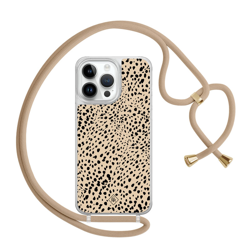 Casimoda iPhone 13 Pro Max hoesje met beige koord - Spot on