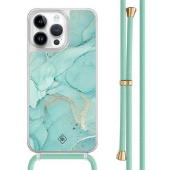 Casimoda iPhone 13 Pro Max hoesje met mint koord - Touch of mint