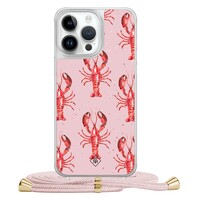Casimoda iPhone 13 Pro Max hoesje met rosegoud koord - Lobster
