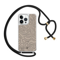 Casimoda iPhone 13 Pro Max hoesje met zwart koord - Abstract lines