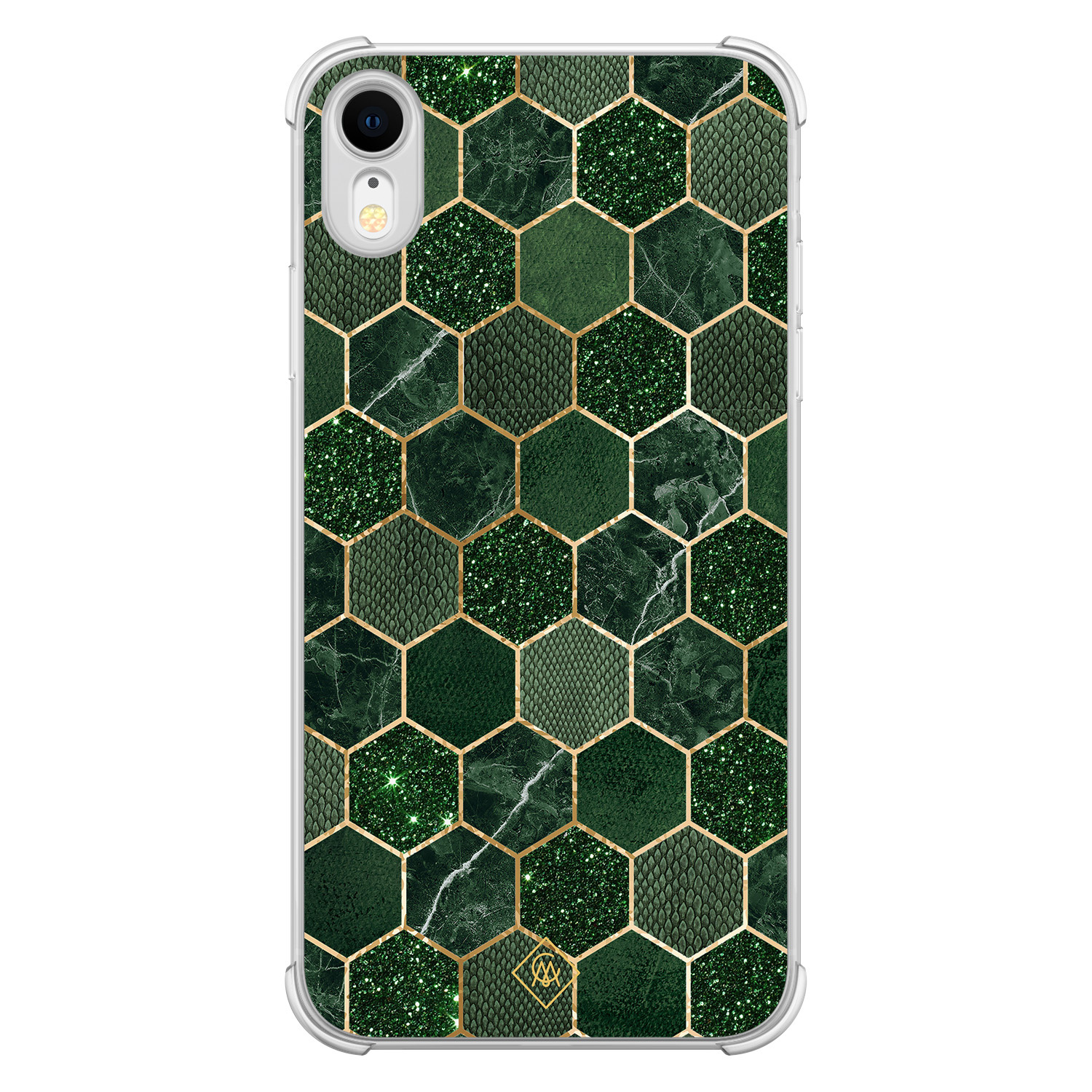 iPhone XR shockproof hoesje - Kubus groen