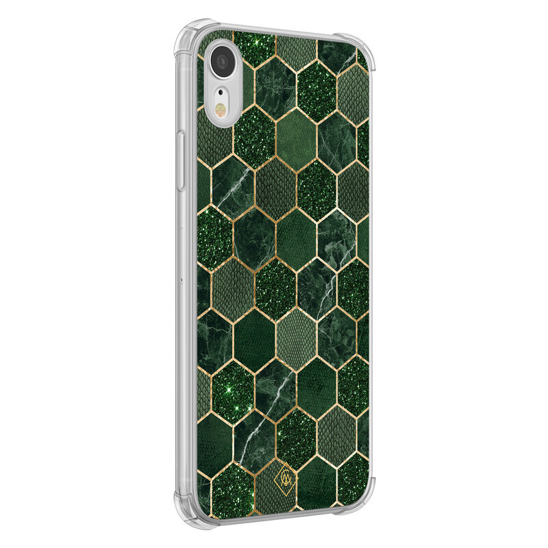 Casimoda iPhone XR shockproof hoesje - Kubus groen