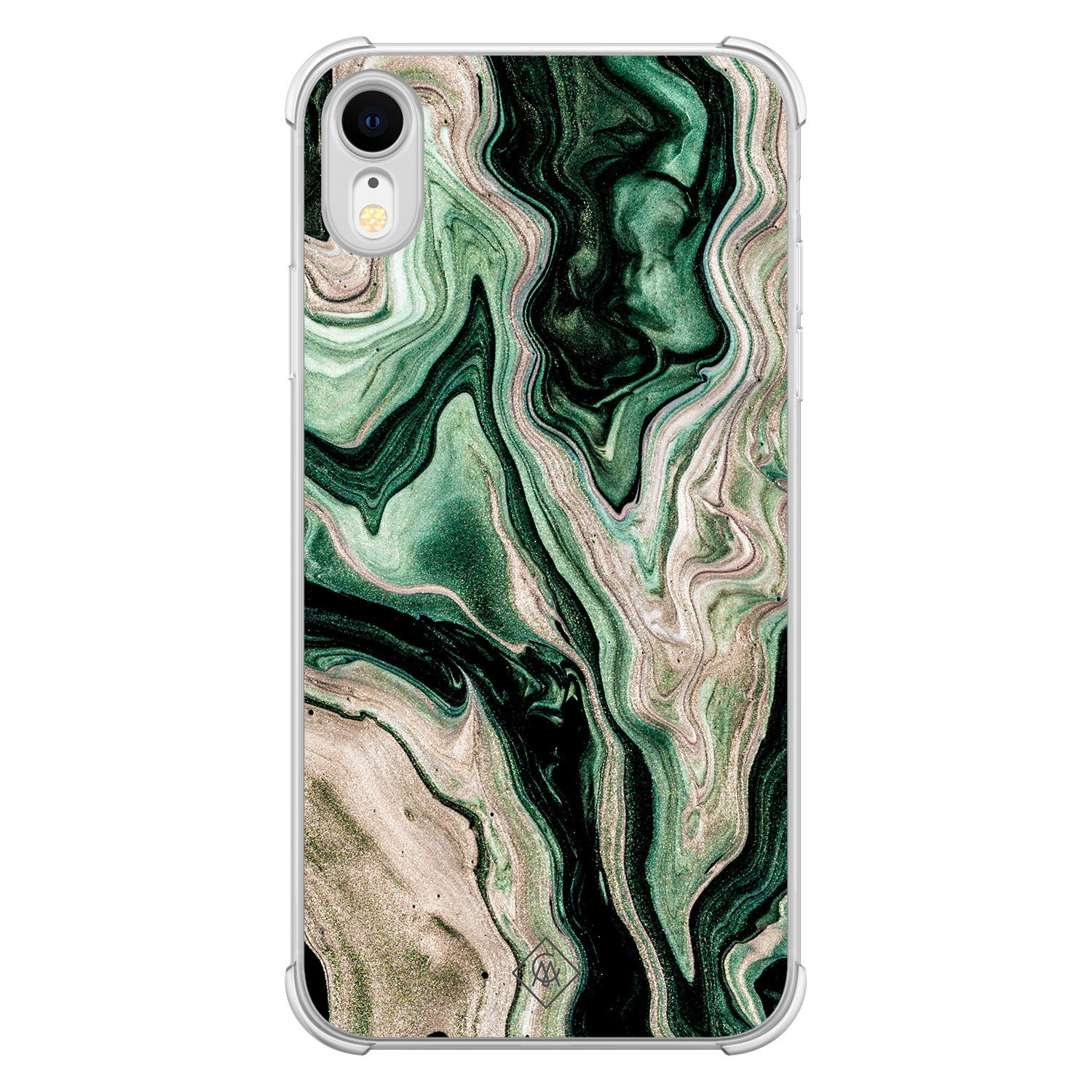 iPhone XR shockproof hoesje - Green waves