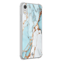 Casimoda iPhone XR shockproof hoesje - Marmer lichtblauw