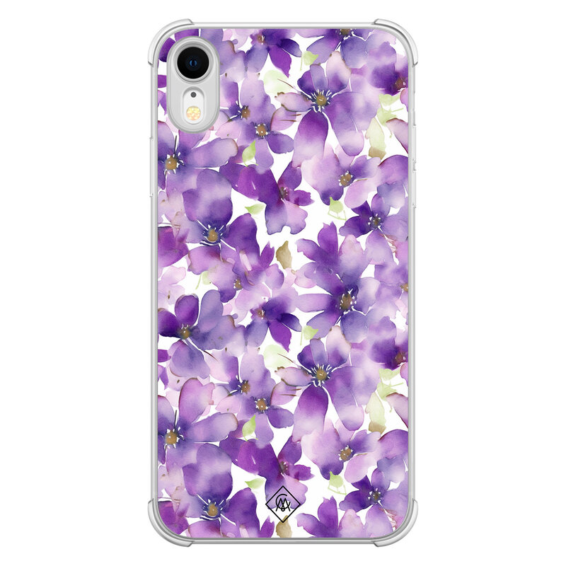 Casimoda iPhone XR shockproof hoesje - Floral violet