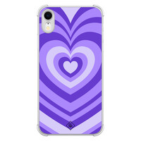 Casimoda iPhone XR shockproof hoesje - Hart swirl paars