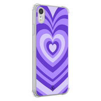 Casimoda iPhone XR shockproof hoesje - Hart swirl paars