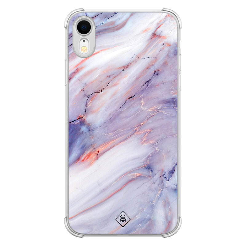 Casimoda iPhone XR shockproof hoesje - Marmer paars