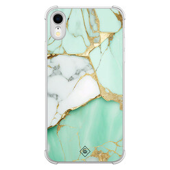Casimoda iPhone XR shockproof hoesje - Marmer mintgroen