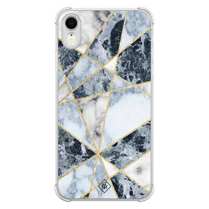 Casimoda iPhone XR shockproof hoesje - Marmer blauw