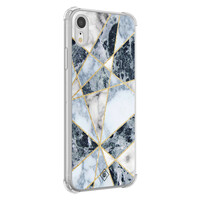 Casimoda iPhone XR shockproof hoesje - Marmer blauw