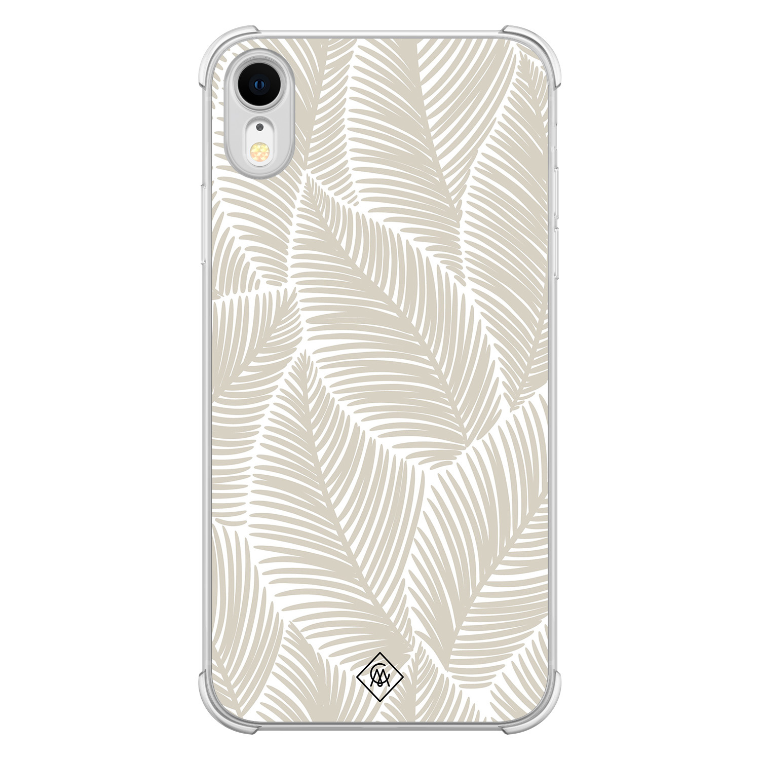 iPhone XR shockproof hoesje - Palmy leaves beige