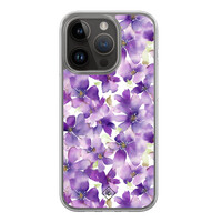 Casimoda iPhone 13 Pro hybride hoesje - Floral violet