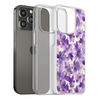 Casimoda iPhone 13 Pro hybride hoesje - Floral violet