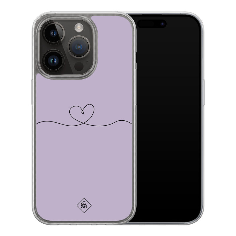 Casimoda iPhone 13 Pro hybride hoesje - Hart lila