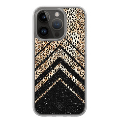 Casimoda iPhone 13 Pro hybride hoesje - Chevron luipaard