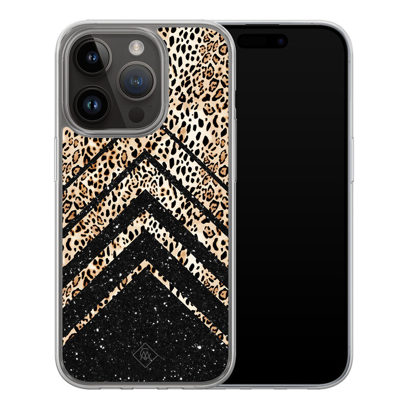 Casimoda iPhone 13 Pro hybride hoesje - Chevron luipaard